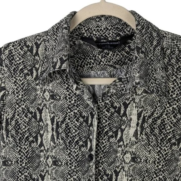 Norma Kamali Button Down Dhirt Dress In Snake Print Stretch rretro Chic.  SZ M. - Picture 2 of 4